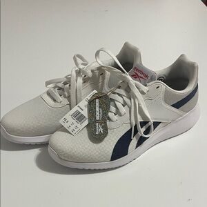 Reebok White and Navy Sneakers